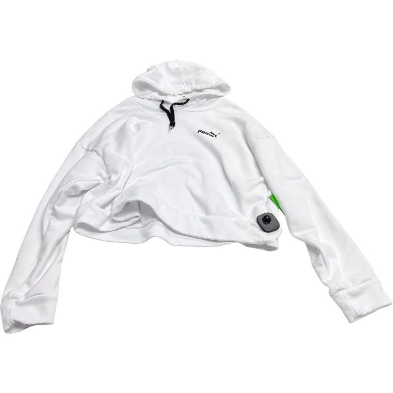 Athletic Sweatshirt Hoodie By Puma In White, Size: L Minimalist Men's Casual 