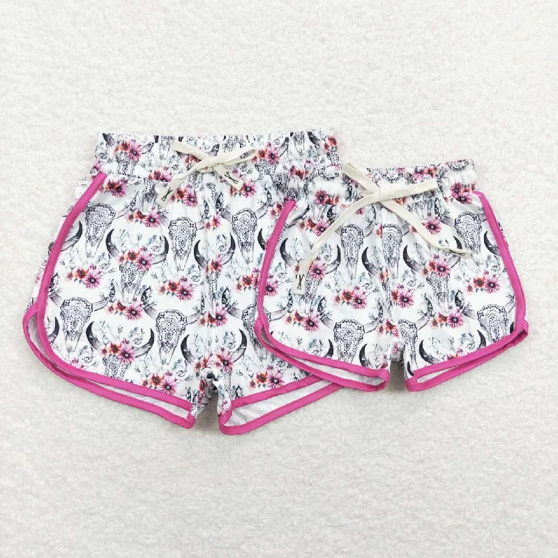 Adult SS0127 Pink Western Cow Boys Shorts Pants Modern Men's Geometric