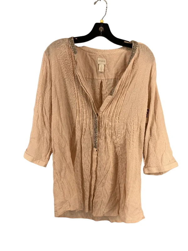 Top 3/4 Sleeve By Chicos  Size: 1 Earthy Men's Hemp