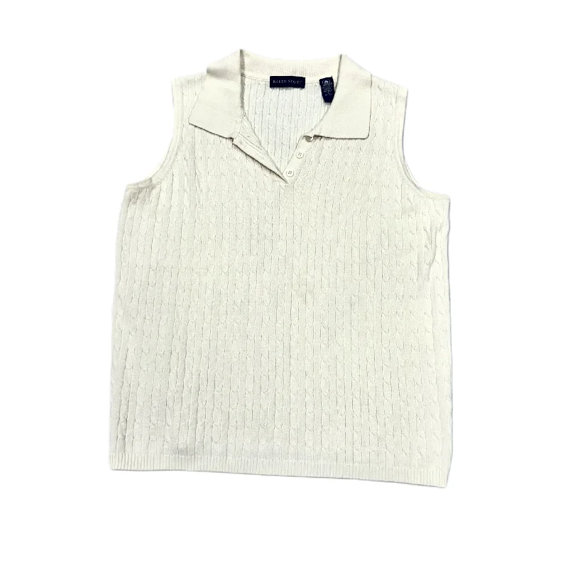 Vest Sweater By Karen Scott In Ivory, Size: S Sleek Men's Metallic