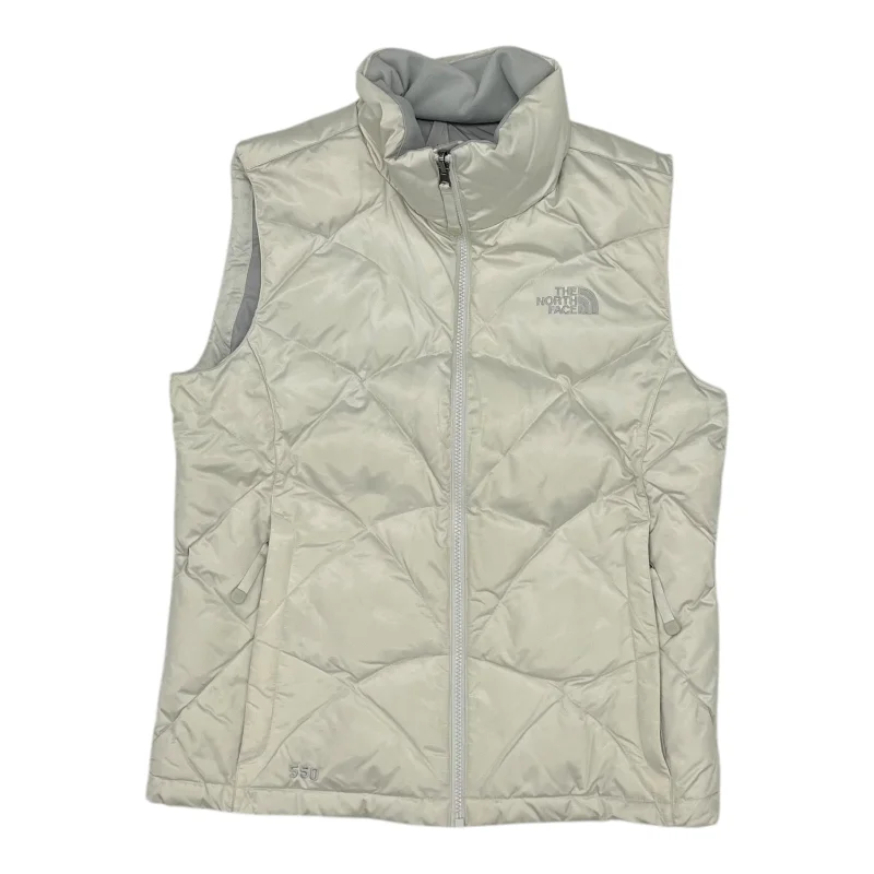 Vest Puffer & Quilted By The North Face In Cream, Size:M Polished Men's Satin