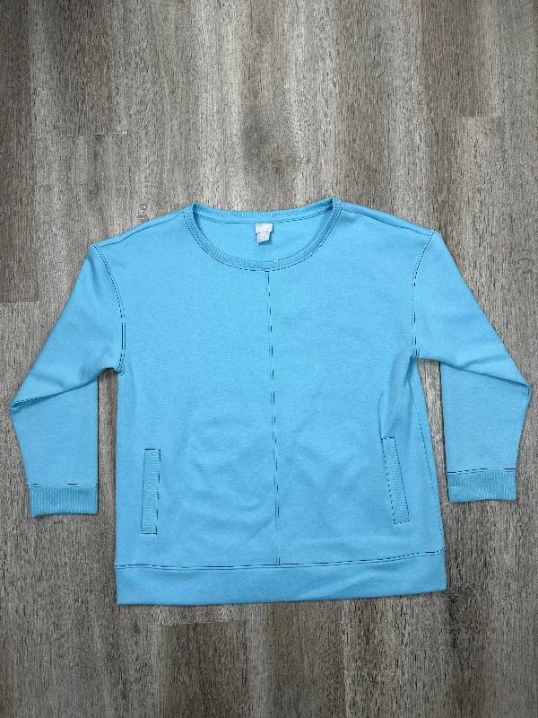 Sweatshirt Crewneck By Zenergy By Chicos In Blue, Size: L Monochromatic All