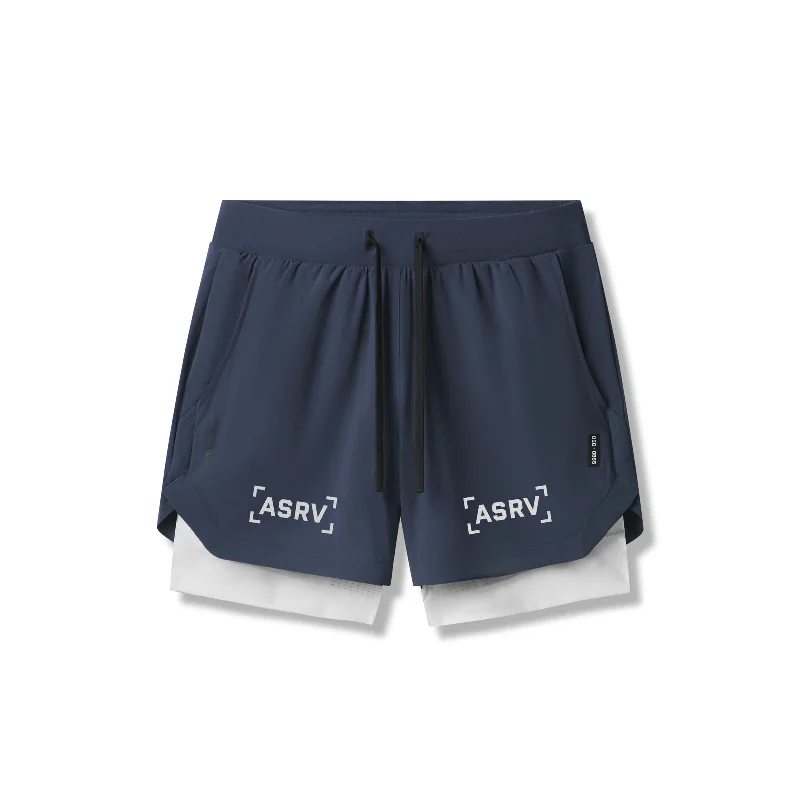 0865. Tetra-Lite® 5" Liner Short - Navy "Bracket"/White Confident Men's High