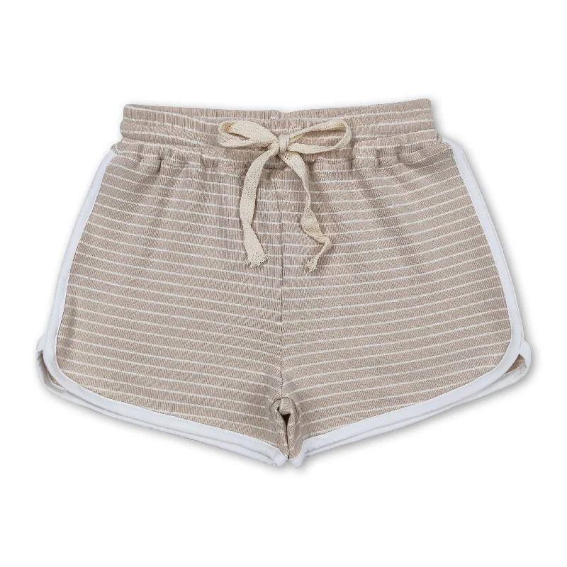 Khaki stripe cotton girls summer shorts Tough Men's Tactical