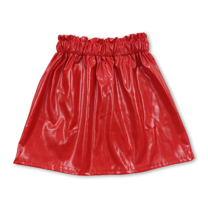Red leather baby girls skirt Tough Men's Military