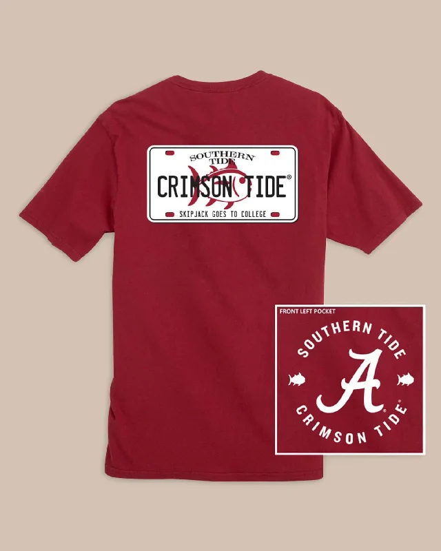 Alabama Crimson Tide License Plate T-Shirt Confident Men's High