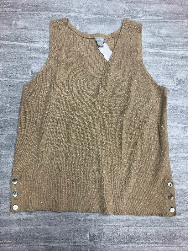 Vest Sweater By Chicos In Gold, Size: L Street