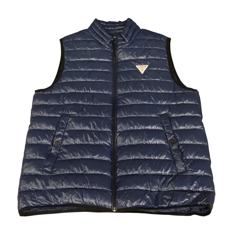 Vest Puffer & Quilted By Guess In Blue, Size: L Laid