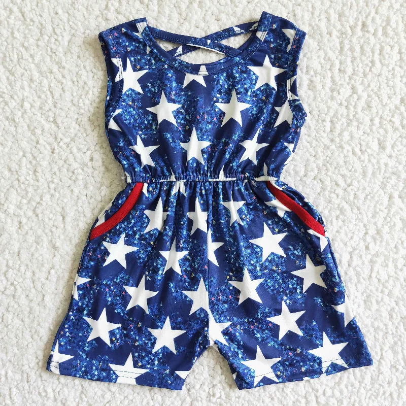 Clearance SR0028 Girls National Day beaded pocket vest shorts romper Business
