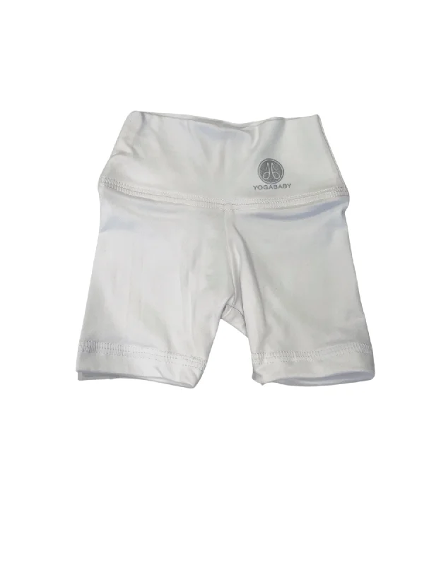 White Biker Shorts Polished Men's Silk