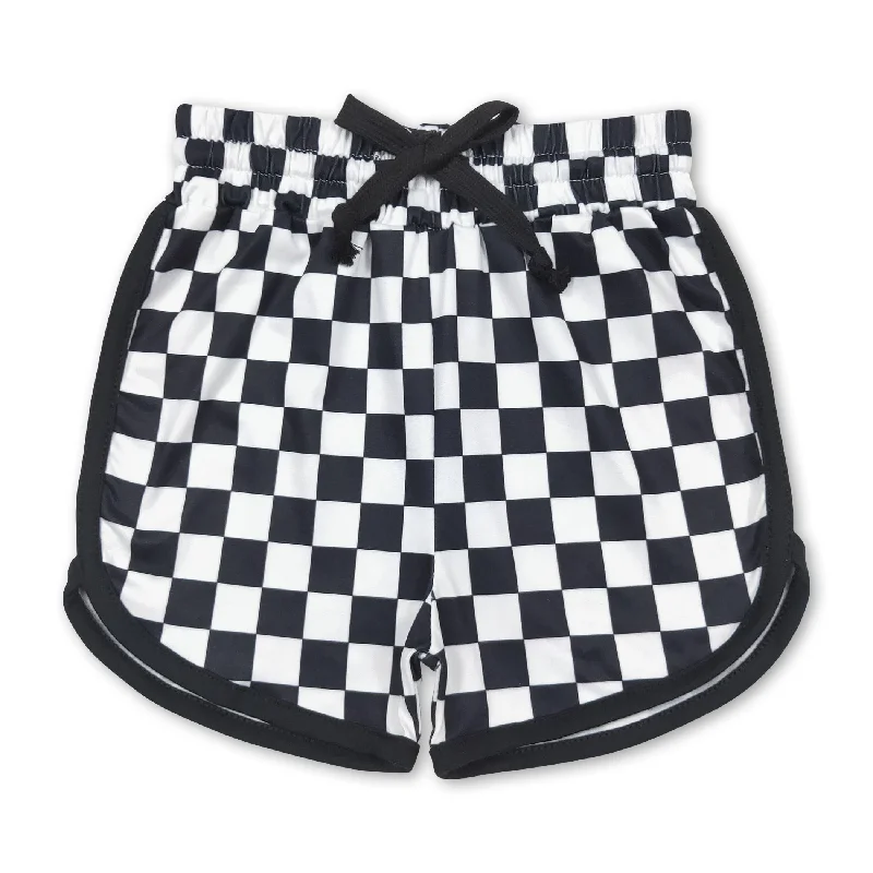 Black plaid baby girls summer shorts Edgy Men's Punk