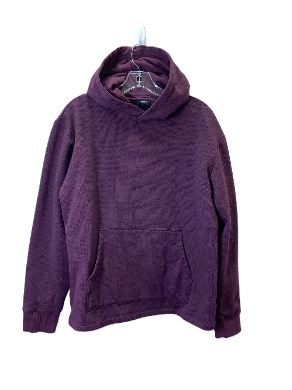 Sweatshirt Hoodie By Express In Maroon, Size: M Casual Men's Short