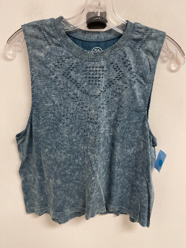 Athletic Tank Top By Sage In Blue, Size: S Vintage Men's 1970S Disco