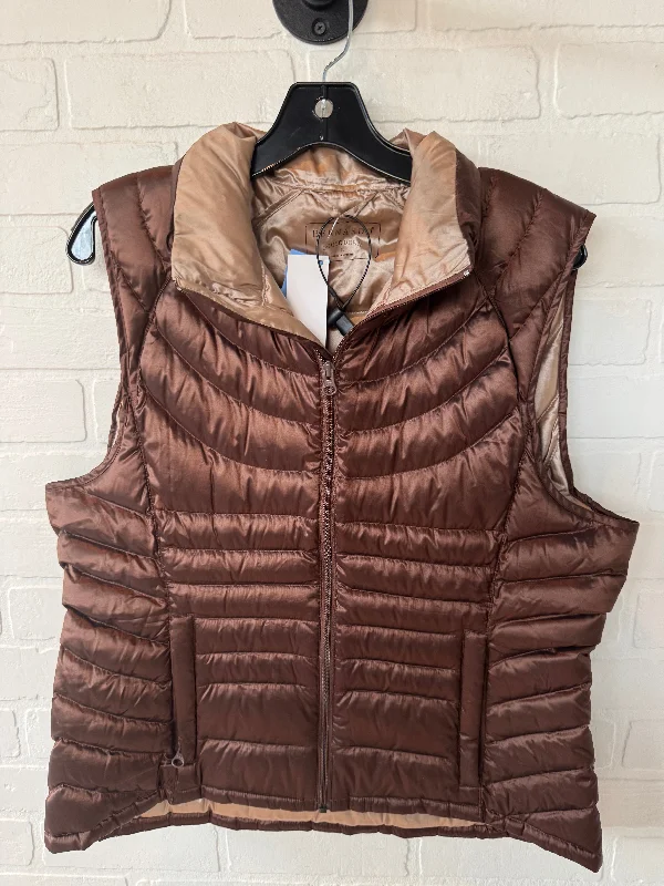 Vest Puffer & Quilted By Bernardo In Brown, Size: L Polished Men's Satin