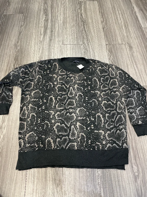 Sweatshirt Crewneck By Ocean Drive In Snakeskin Print, Size: L Streetwear Style