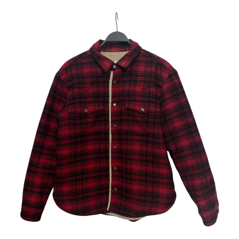 SAINT LAURENT/LS Shirt/M/Cotton/RED/Plaid/FLANNEL FLEECE Business