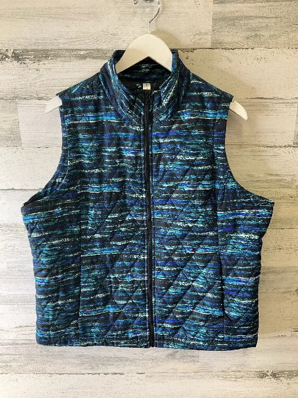 Vest Puffer & Quilted By Exertek In Blue & Green, Size: 1x Business