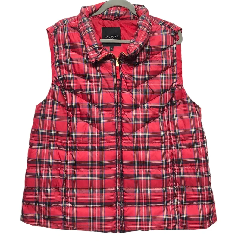 Vest Puffer & Quilted By Talbots In Plaid Pattern, Size: 2x Rugged Men's Outdoor 