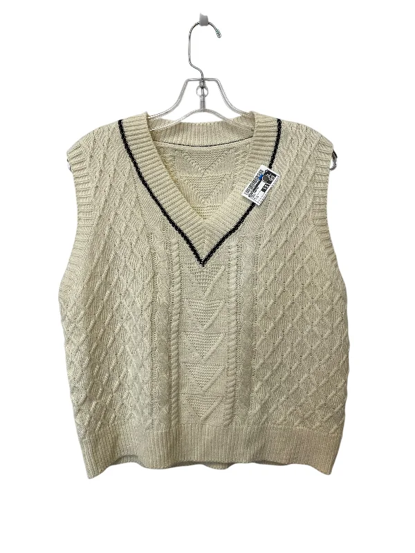 Vest Sweater By Shein In Cream, Size: M Practical Men's Multi