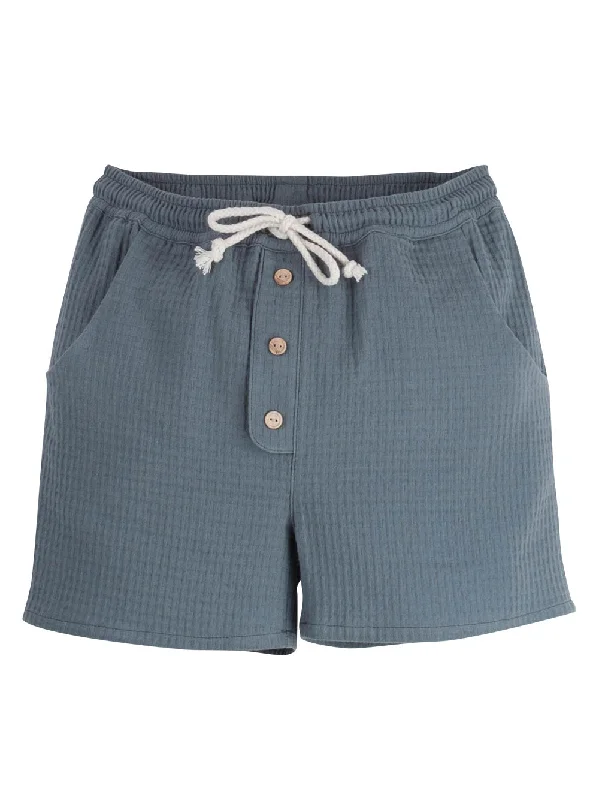 Blue Textured Bermuda Shorts Dynamic Men's Glow