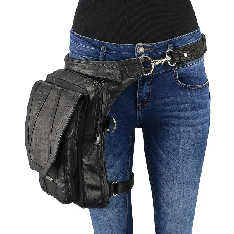 CC Leather Thigh Bag Polished Men's Satin