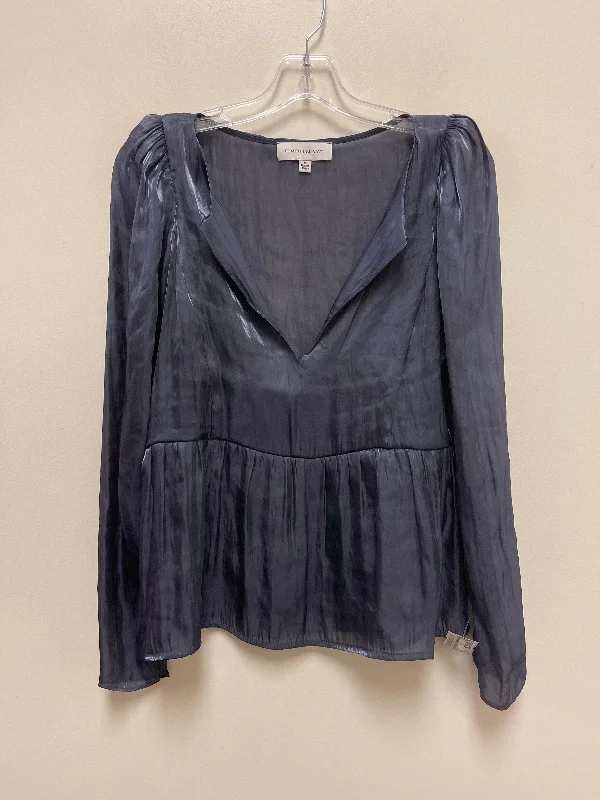 Top Long Sleeve By Something Navy  Size: M Sophisticated Men's 