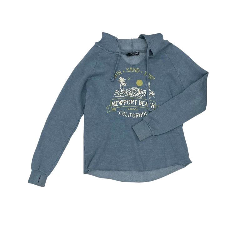 Sweatshirt Hoodie By Clothes Mentor In Blue, Size:M Casual Men's Loose