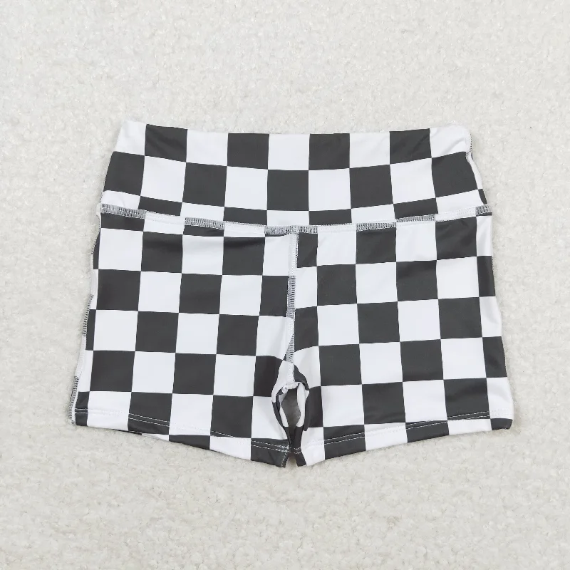 SS0219 Black and white plaid shorts high quality children applique clothing Casual Men's Japanese SS0219 Black and white plaid shorts high quality children applique clothing Casual Men's Japanese