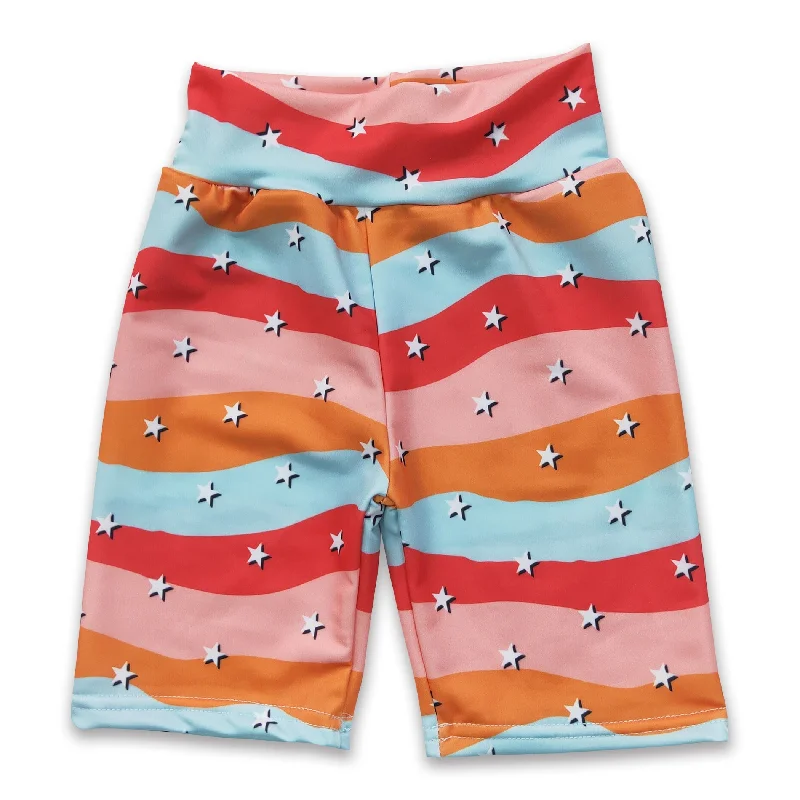 Star colorful wave baby girls shorts Streetwear Style