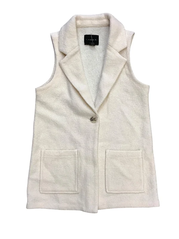 Vest Sweater By Tahari By Arthur Levine In Cream, Size: S Trendy Men's Scandinavian
