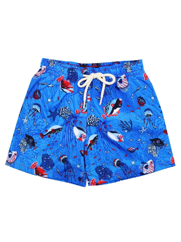 Fishes Shorts Athletic Men's Compression