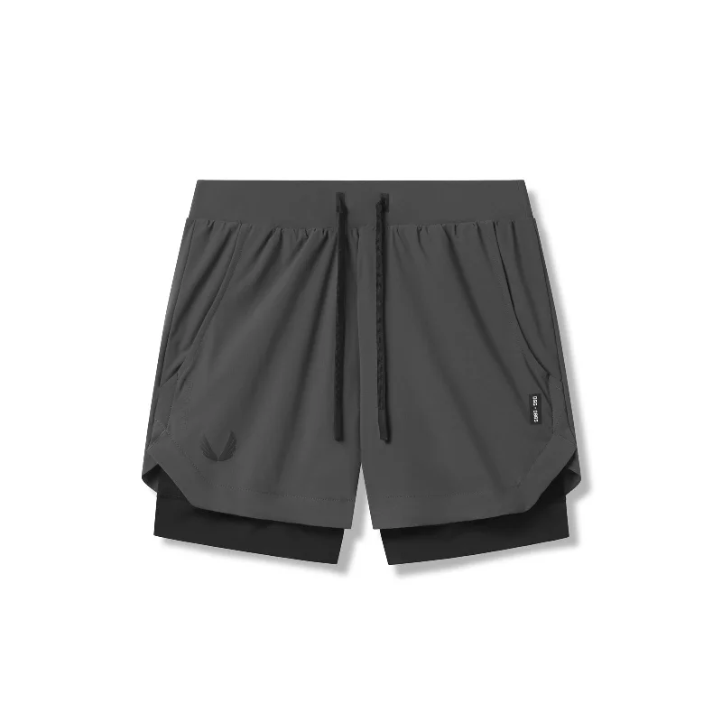 0865. Tetra-Lite® 5" Liner Short - Space Grey "Wings"/Black Refined Men's Classic 