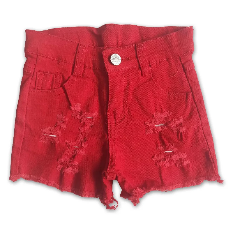 Girl Red distressed denim shorts Relaxed Men's Beach