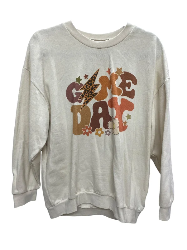 Sweatshirt Crewneck By Clothes Mentor In Beige, Size: L Street