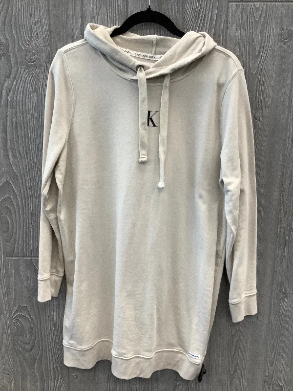Sweatshirt Hoodie By Calvin Klein In Cream, Size: Xl Relaxed Men's Australian 