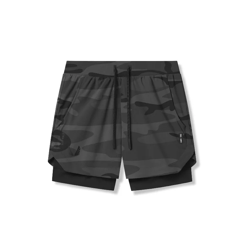 0865. Tetra-Lite® 5" Liner Short - Black Camo "Wings"/Black Sharp Men's Italian