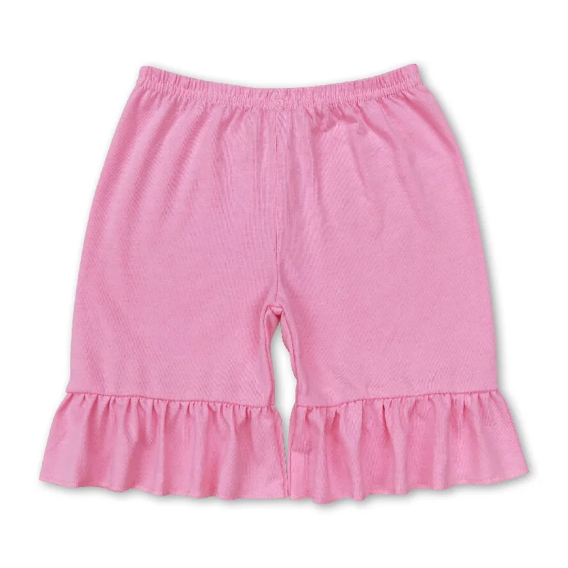 Pink ruffle cotton baby girls summer shorts Artistic Men's Avant