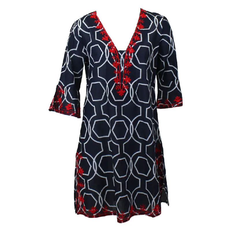 Debbie Katz Jamila Tunic - Blue/White Artistic Men's Hand