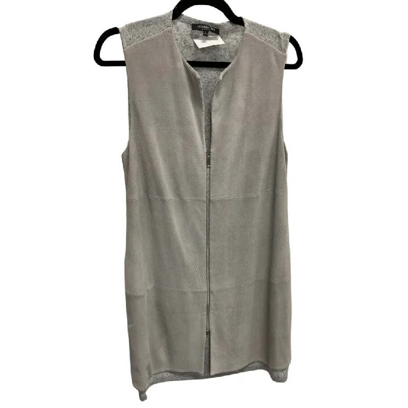Vest Sweater By Lafayette 148 In Grey, Size: L British Gentleman Style