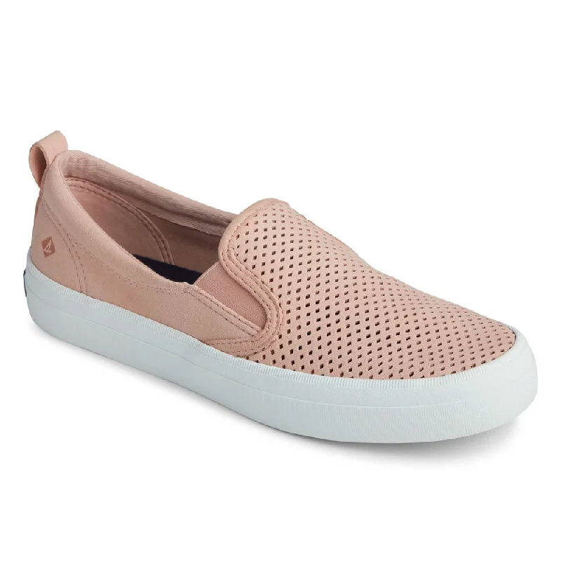 Sperry Women's Crest Twin Gore Leather Wave Perforated Sneaker- Peach Casual Men's Japanese 