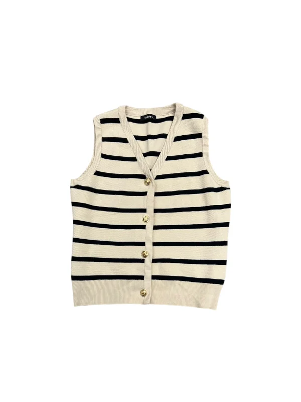 Vest Sweater By FASHION In Striped Pattern, Size: L Laid