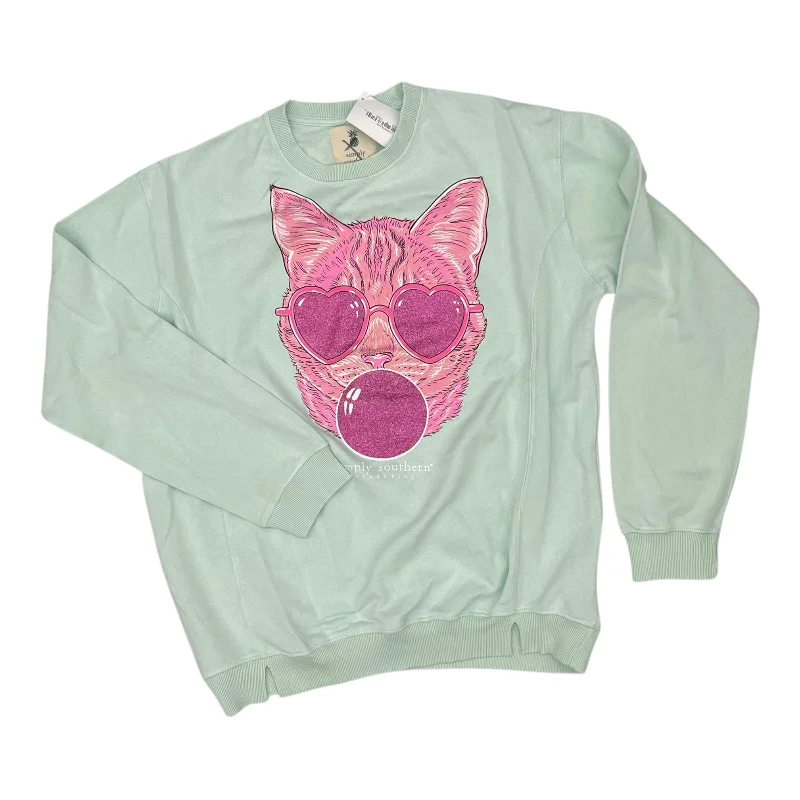 Sweatshirt Crewneck By Simply Southern In Green, Size:L Refined Men's Hand