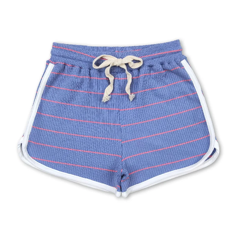 Blue pink stripe cotton girls summer shorts Cozy Men's Sherpa