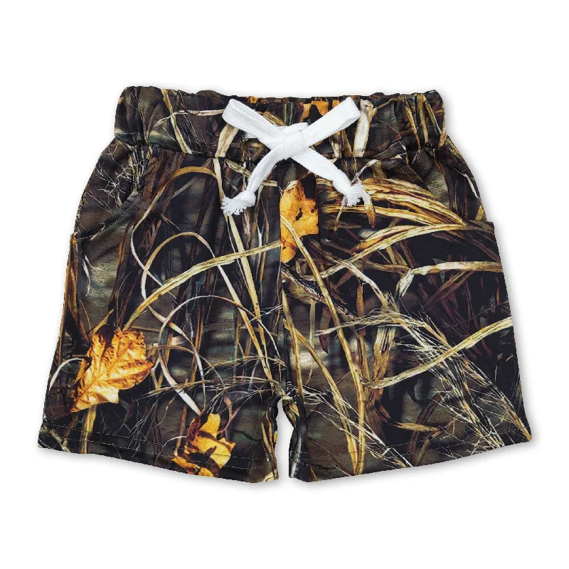 Camo leaves pockets baby boy shorts Artistic Men's Avant