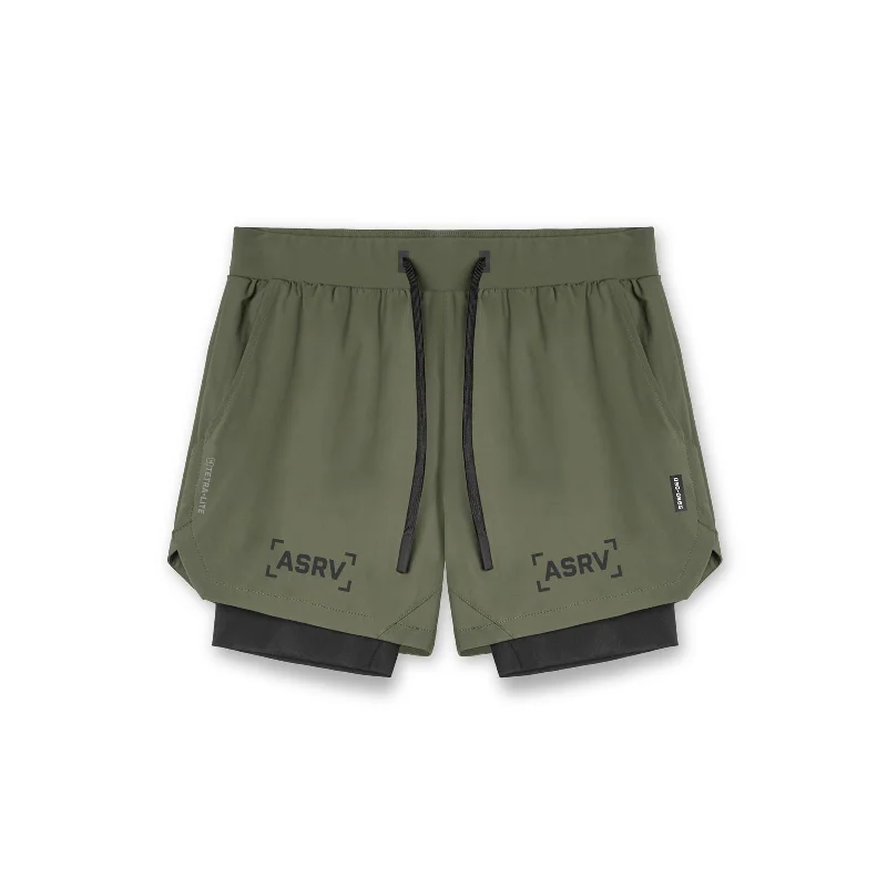 0865. Tetra-Lite® 5" Liner Short - Olive "Bracket"/Black Earthy Men's Hemp