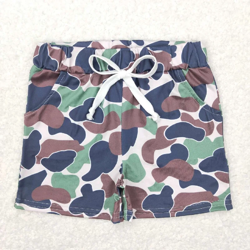 SS0141  camo Leopard Boys Shorts Pants Athletic Men's High