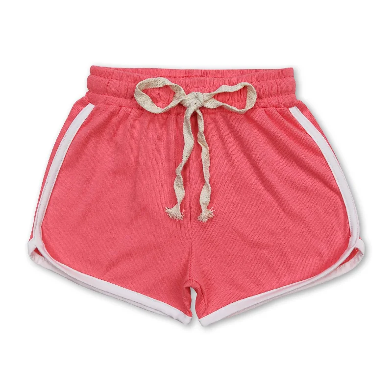 Watercolor red cotton kids girls summer shorts Business