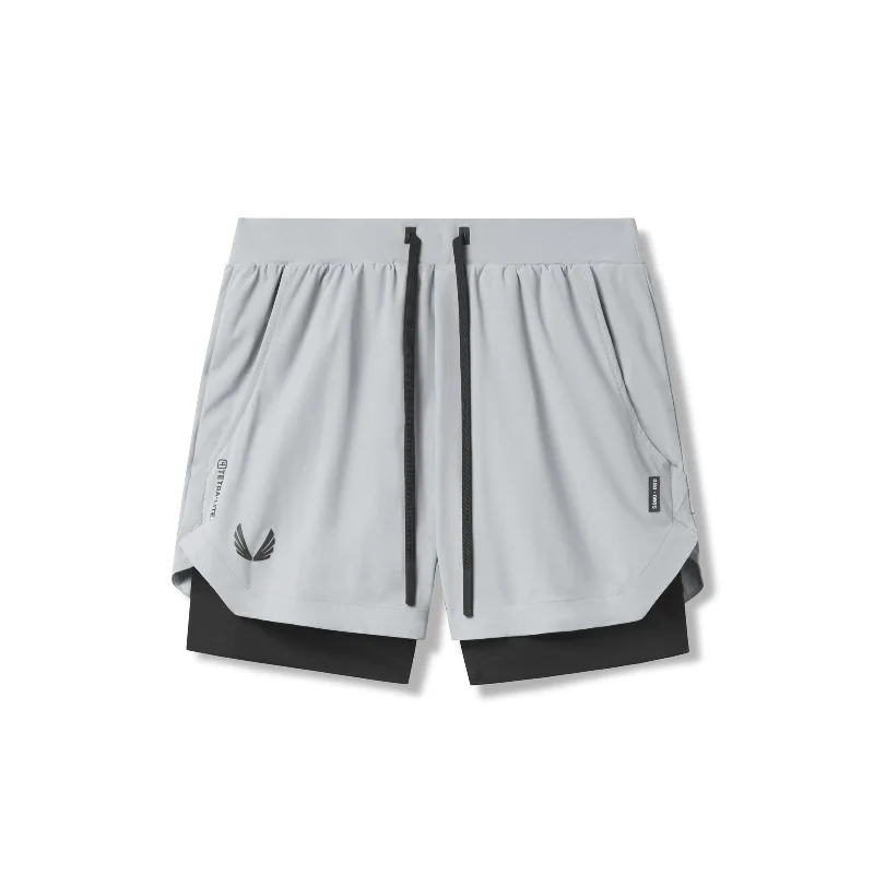 0865. Tetra-Lite® 5" Liner Short - Slate Grey "Wings"/Black Dynamic Men's Moto