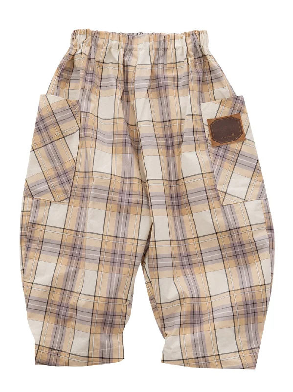 Check Wide Pants Stylish Men's Tropical 