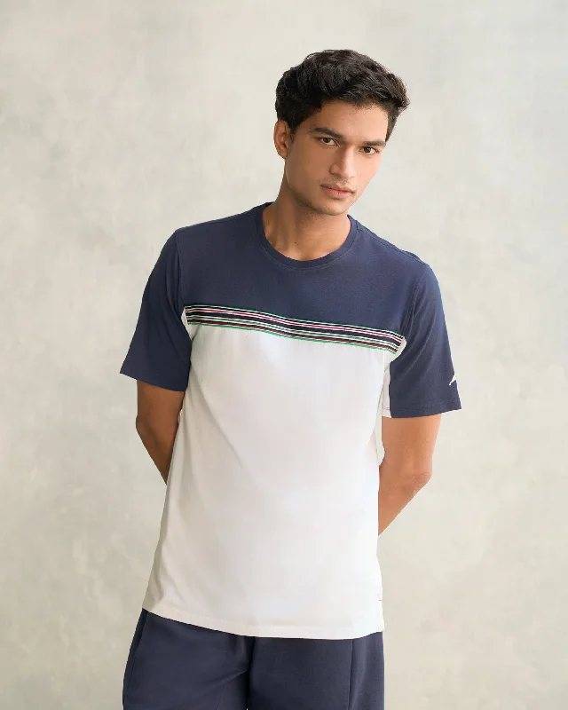 Rally Crew Neck T-shirt - Navy & White Athletic Men's High